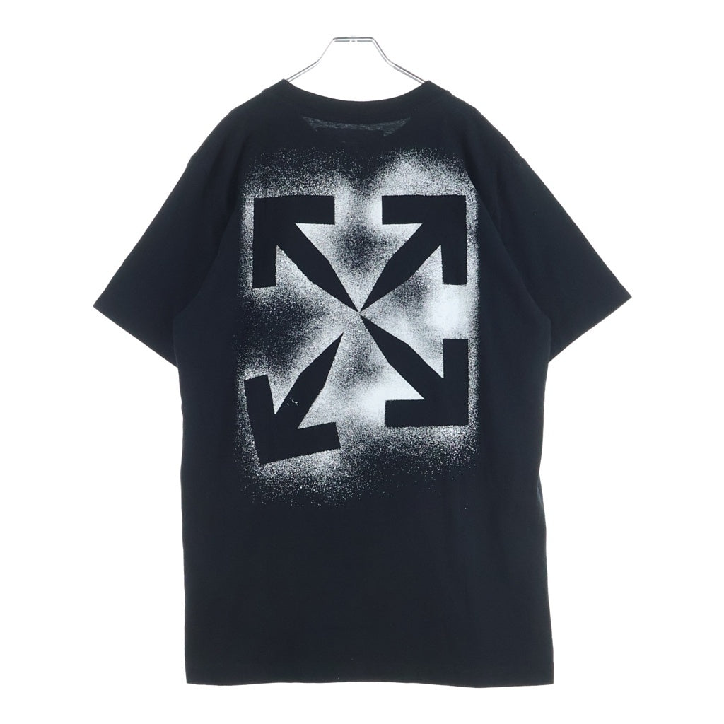 OFF-WHITE(オフホワイト) STENCIL S/S SLIM TEE バックステンシルロゴ クルーネック半袖Tシャツカットソー ブラック OMAA027E20JER006