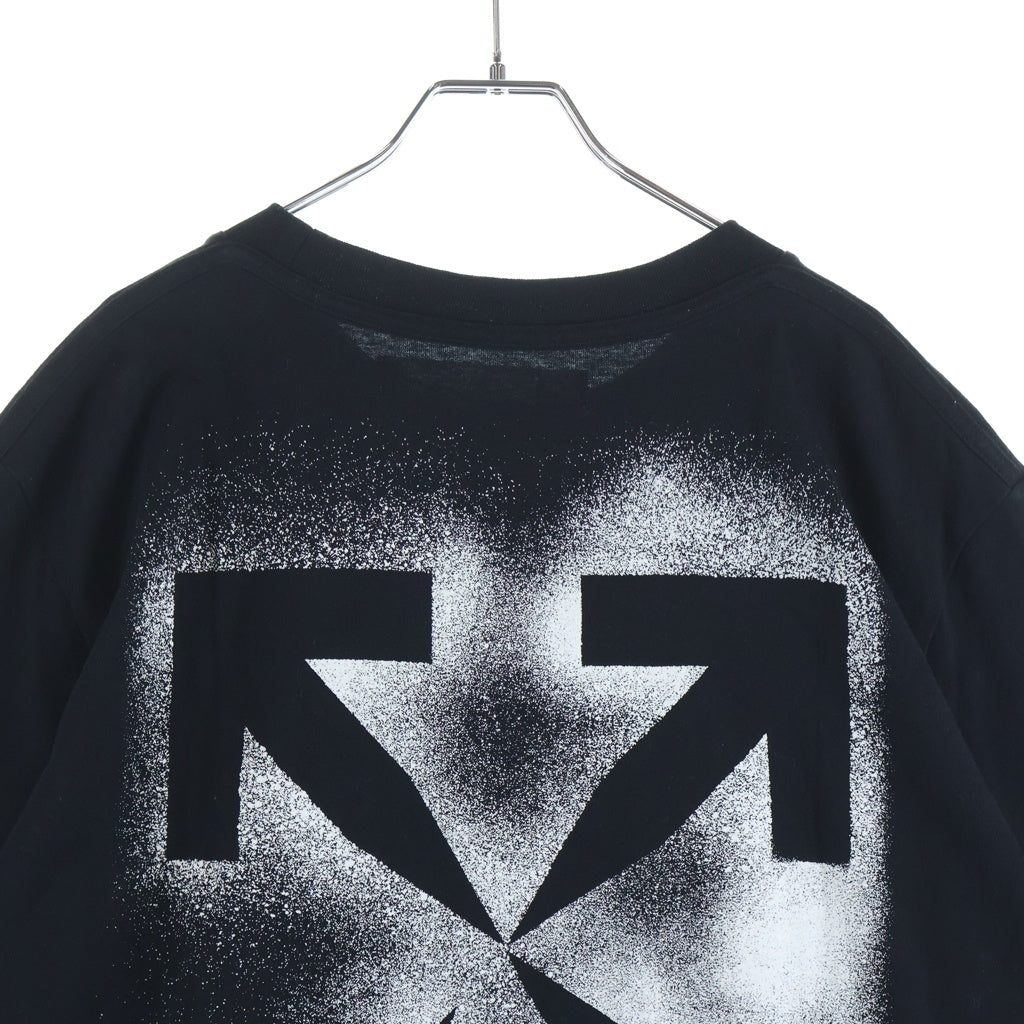 OFF-WHITE(オフホワイト) STENCIL S/S SLIM TEE バックステンシルロゴ クルーネック半袖Tシャツカットソー ブラック OMAA027E20JER006