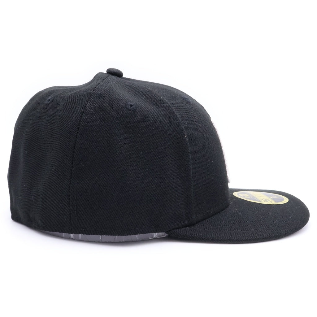 HUF(ハフ) ×New Era 59FIFTY ニューエラ ロゴ刺繍 ベースボールキャップ 帽子 ブラック