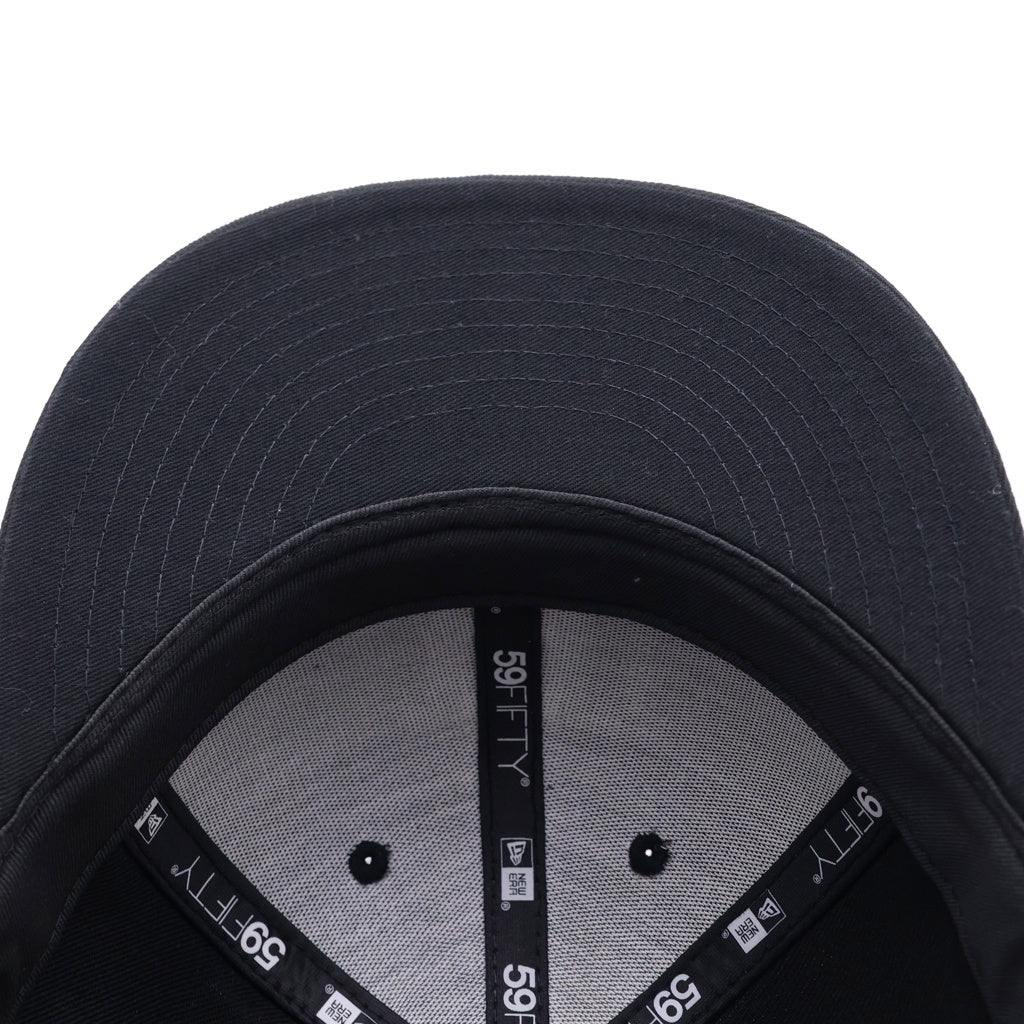 HUF(ハフ) ×New Era 59FIFTY ニューエラ ロゴ刺繍 ベースボールキャップ 帽子 ブラック