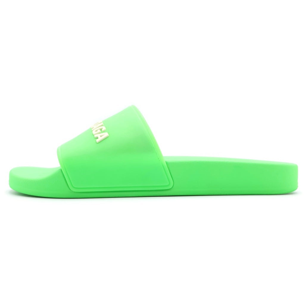 BALENCIAGA(バレンシアガ) プール スライド ラバー ロゴ サンダル グリーン