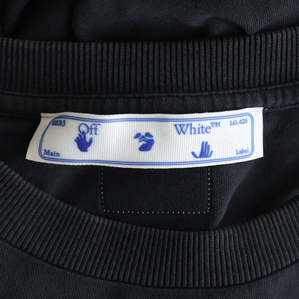 OFF-WHITE(オフホワイト) ×MLB CHICAGO WS SS TEE シカゴ ユーズド加工 半袖Tシャツ カットソー ブラック OMAA027G21JER006