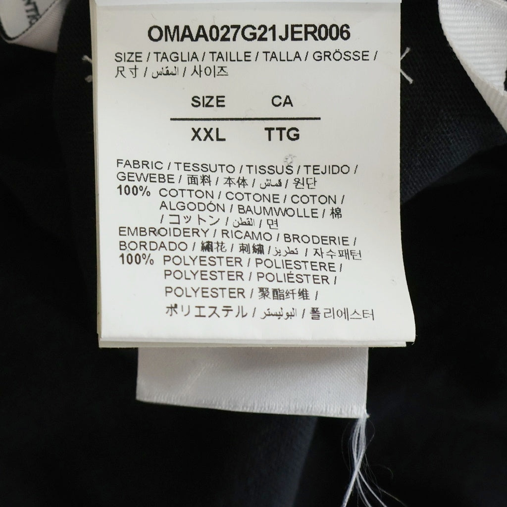 OFF-WHITE(オフホワイト) ×MLB CHICAGO WS SS TEE シカゴ ユーズド加工 半袖Tシャツ カットソー ブラック OMAA027G21JER006