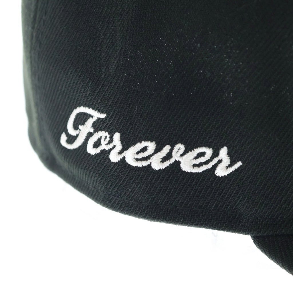 HUF(ハフ) ×New Era 59FIFTY ニューエラ ロゴ刺繍 ベースボールキャップ 帽子 ブラック
