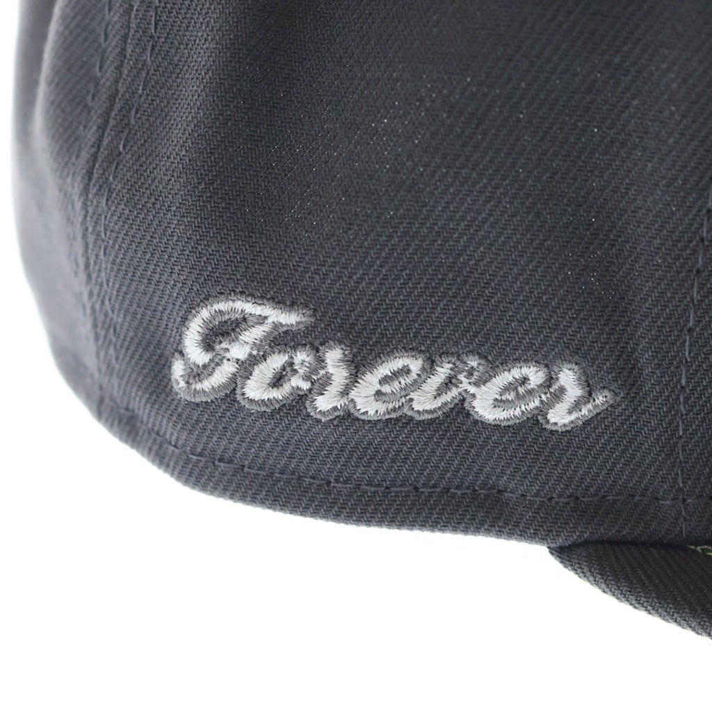 HUF(ハフ) ×New Era 59FIFTY ニューエラ ロゴ刺繍 ベースボールキャップ 帽子 グレー/イエロー