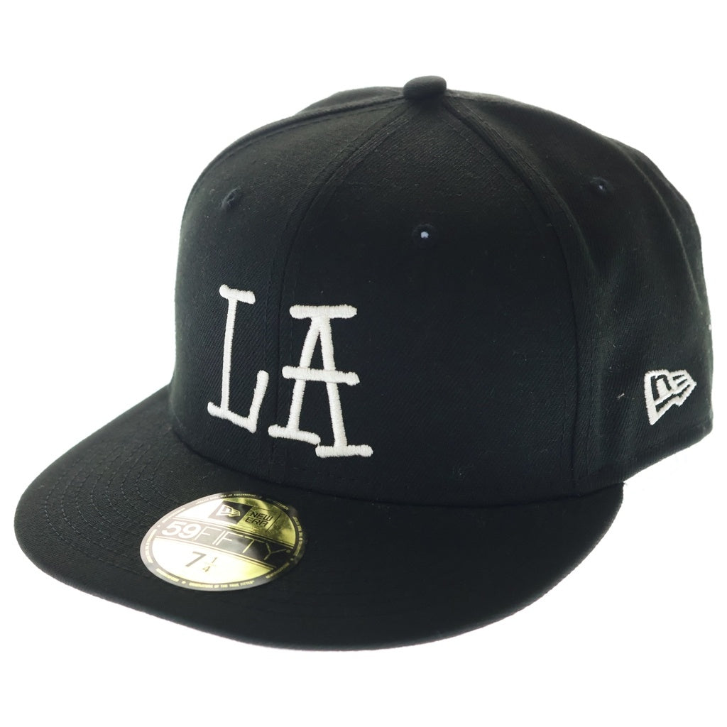 STUSSY(ステューシー) ×New Era 59FIFTY ニューエラ ロサンゼルス ベースボールキャップ 帽子 ブラック