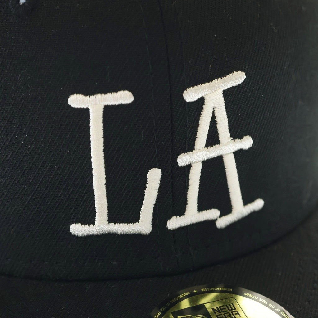 STUSSY(ステューシー) ×New Era 59FIFTY ニューエラ ロサンゼルス ベースボールキャップ 帽子 ブラック