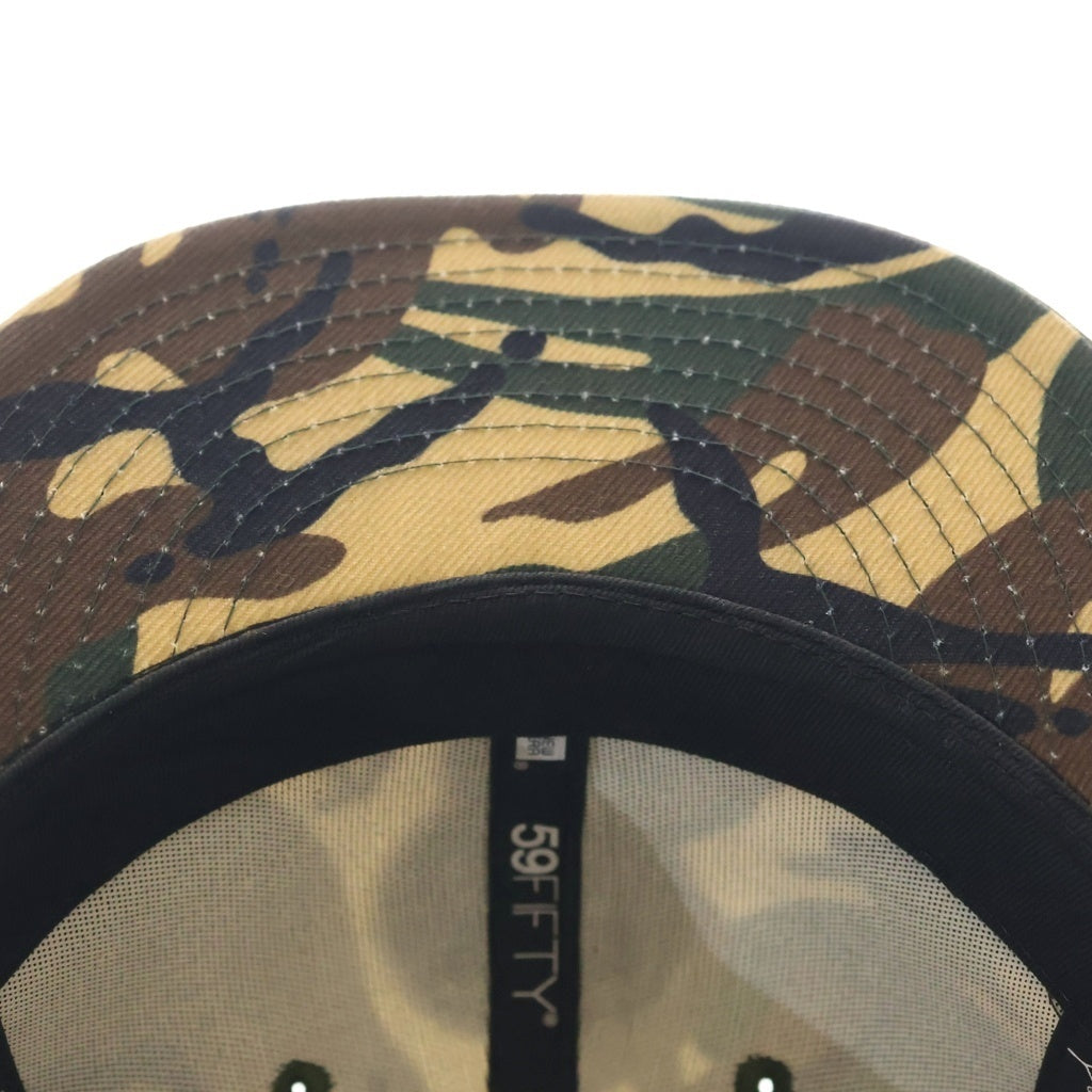 A BATHING APE(アベイシングエイプ) ×New Era ニューエラ ロゴ刺繍 カモ柄 ベースボールキャップ 帽子 カーキ AAPCPM4001XBB
