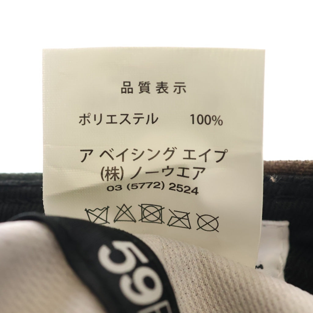 A BATHING APE(アベイシングエイプ) ×New Era ニューエラ ロゴ刺繍 カモ柄 ベースボールキャップ 帽子 カーキ AAPCPM4001XBB