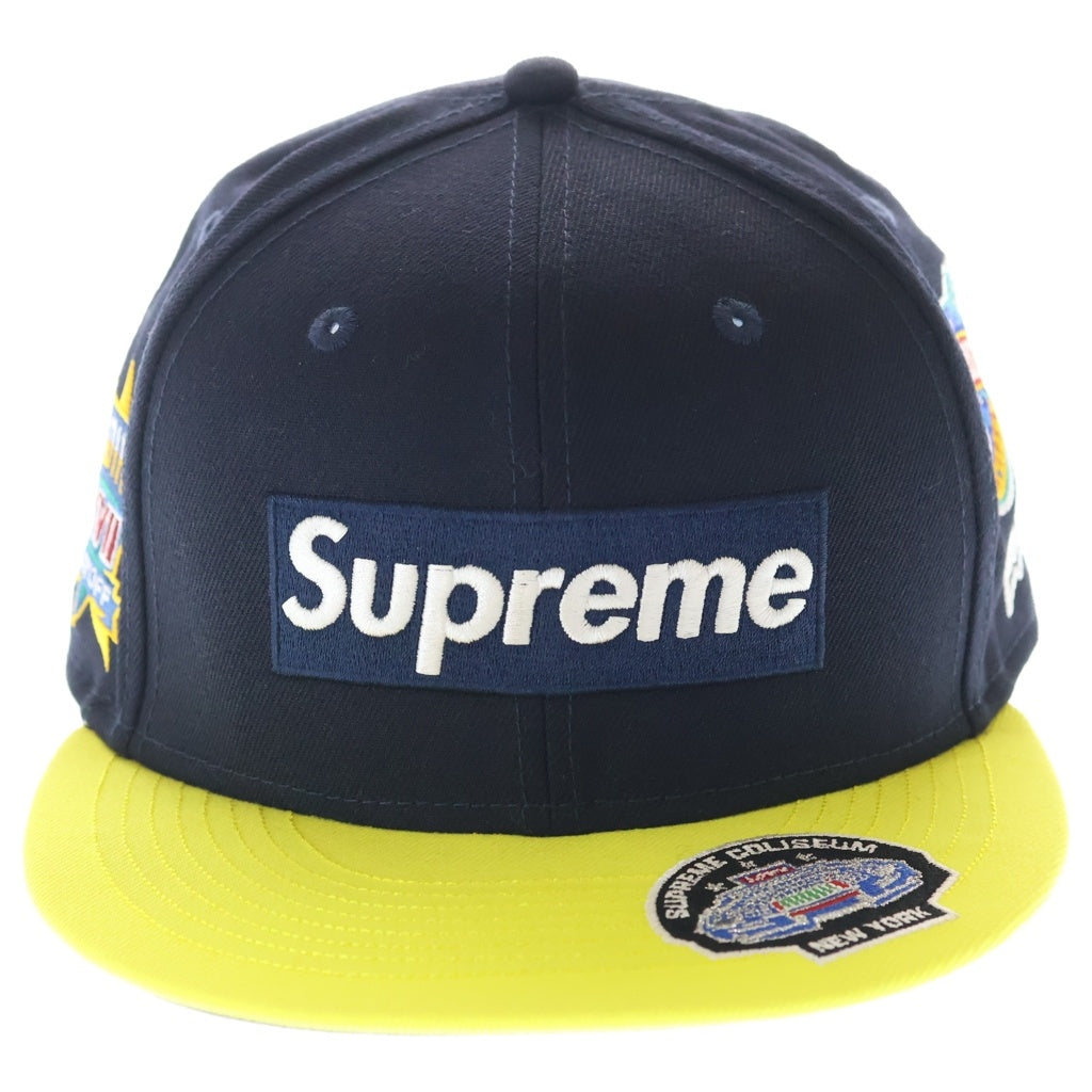 SUPREME(シュプリーム) 23AW ×New Era Championships Box Logo ニューエラ チャンピオンシップ ボックスロゴベースボールキャップ 帽子 イエロー/ネイビー