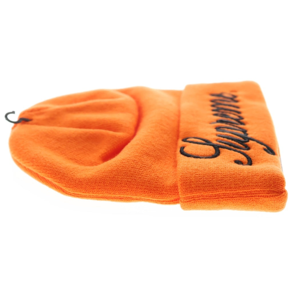SUPREME(シュプリーム) 24AW× New Era Script Beanie ニューエラ ロゴ 刺繍 ニット帽 ビーニー ニットキャップ オレンジ