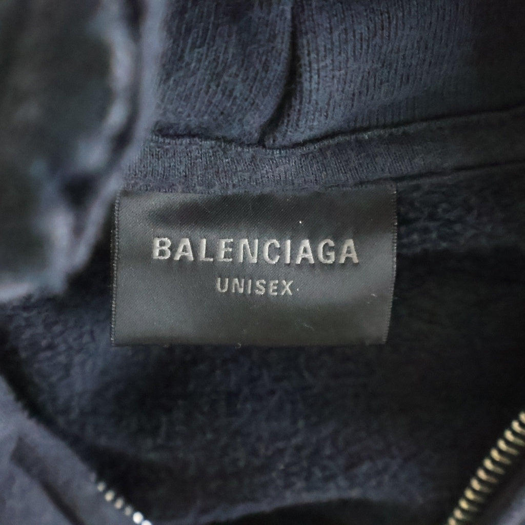 BALENCIAGA(バレンシアガ) 24AW Fashion Designer Pulled Zip Up Hoodie ファッションデザイナー スウェットジップパーカー バレンシアガ ブラック 808227 TSVC3