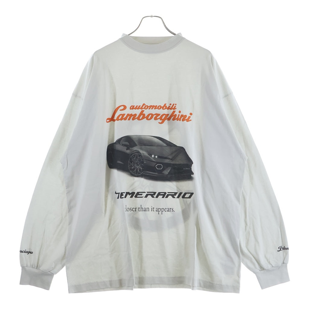 BALENCIAGA(バレンシアガ) 25AW ×LAMBORGHINI ランボルギーニ ロゴプリント 長袖Tシャツ グレー 835839 TSVP9