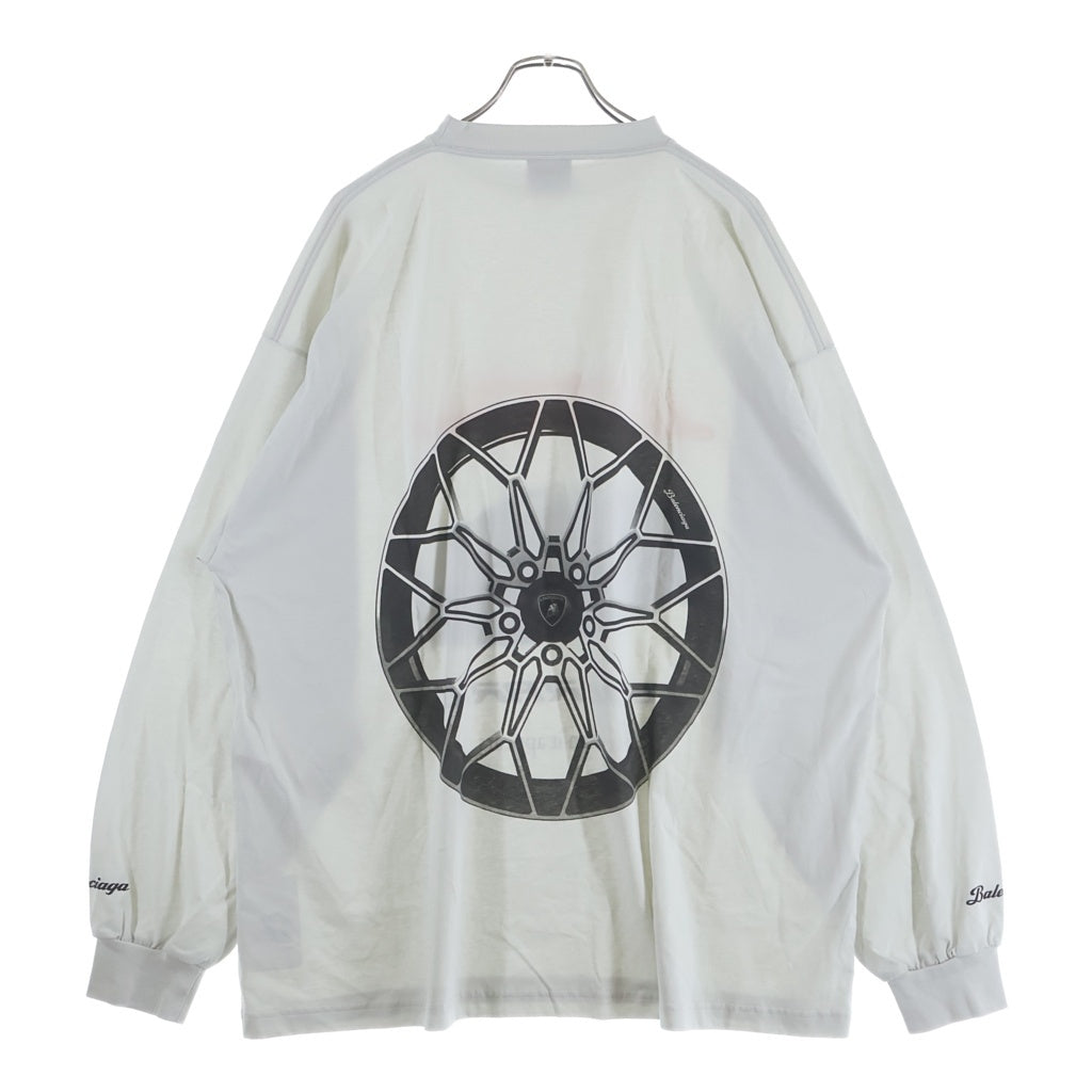 BALENCIAGA(バレンシアガ) 25AW ×LAMBORGHINI ランボルギーニ ロゴプリント 長袖Tシャツ グレー 835839 TSVP9
