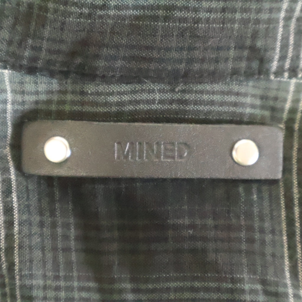 MINEDENIM(マインデニム) レーヨン オンブレチェック 半袖シャツ ブラック/ホワイト 2605-5004-97-032