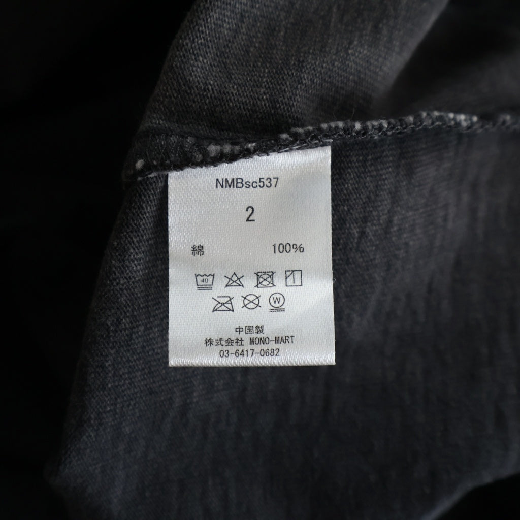 NO BRAND(ノーブランド) RE: Number (N)ine EMBLEM CLASH PIGMENT BIO TEE エンブレム ショットガンクラッシュ加工 半袖Tシャツ グレー NMBsc537