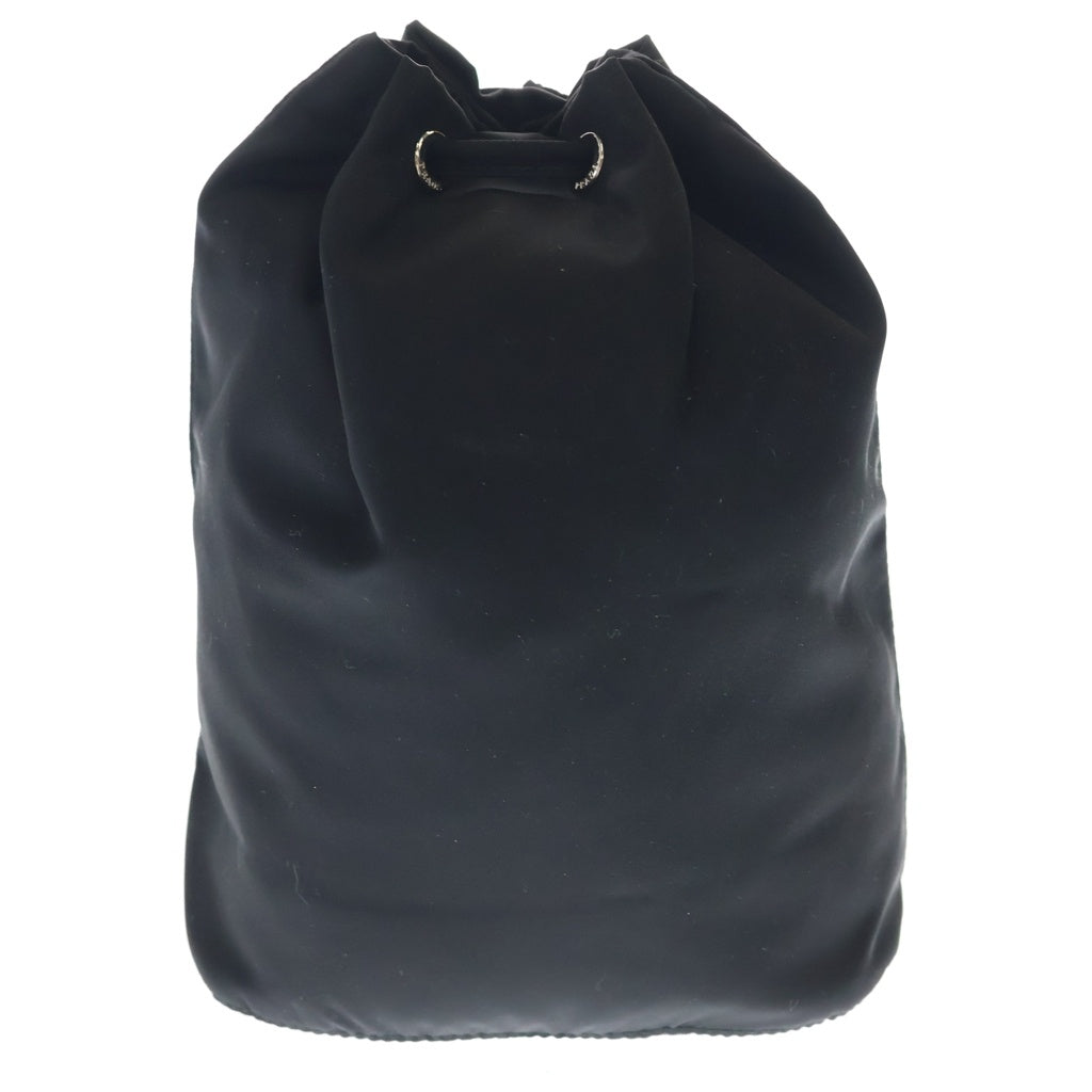 PRADA(プラダ) TESSUTO NERO ロゴプレート ナイロン 巾着 ポーチ ブラック 1NA369 レディース
