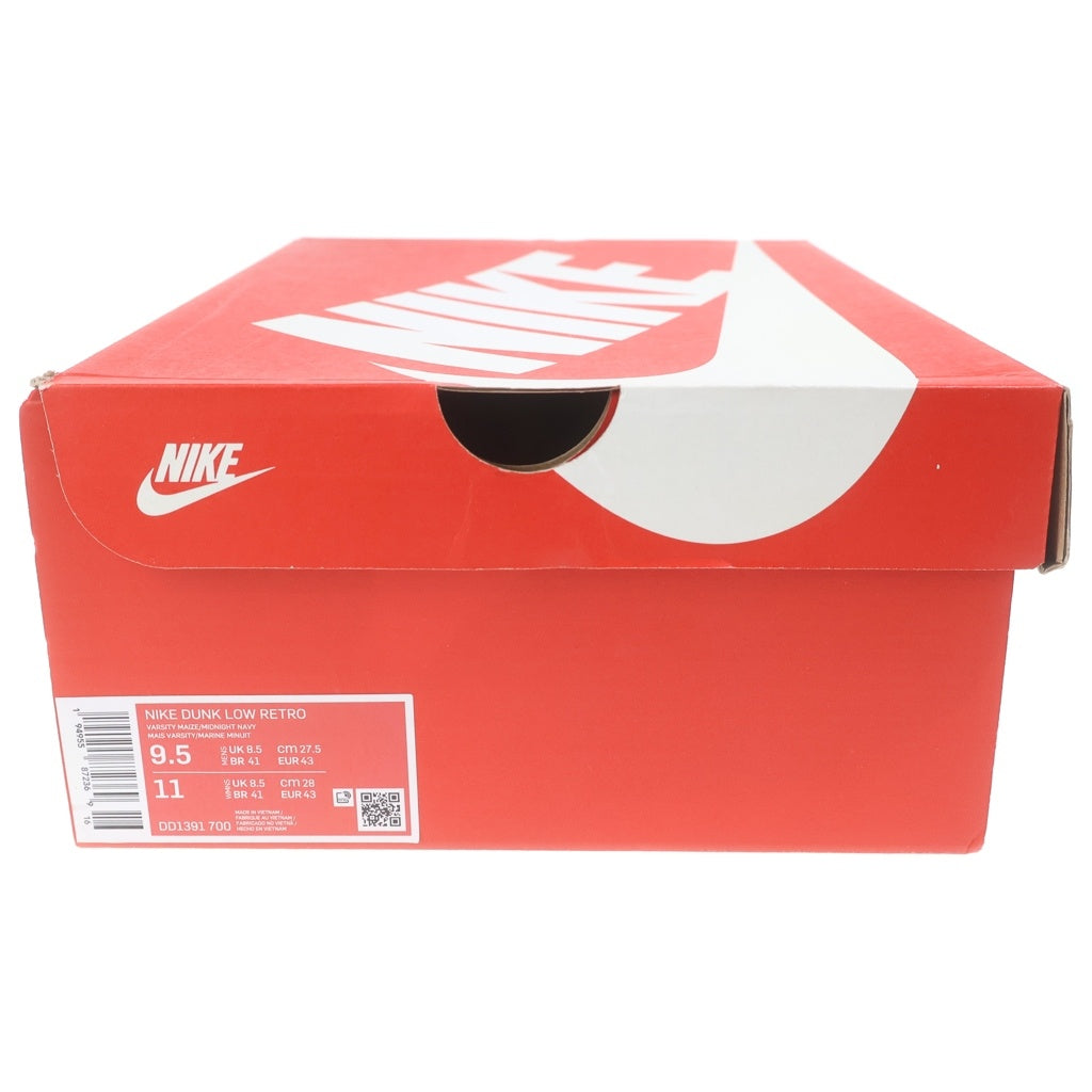 NIKE(ナイキ) DUNK LOW RETRO Michigan ダンク ローカットスニーカー ミシガン イエロー/ネイビー US9.5/27.5cm DD1391-700