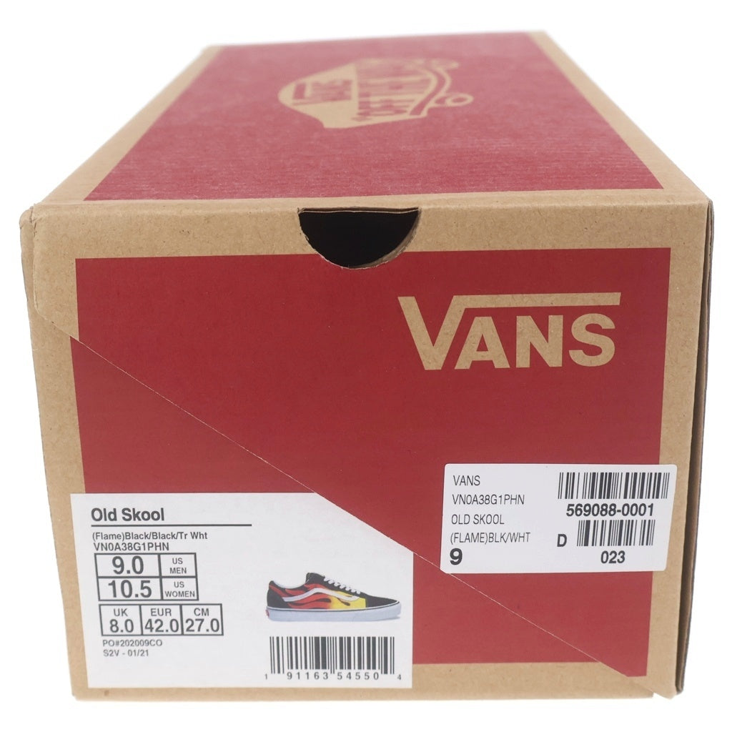 VANS(ヴァンズ) Old Skool Flame オールドスクール ローカットスニーカー フレイム ブラック/レッド US9/27cm VN0A38G1PHN