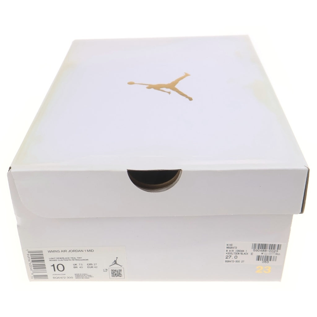 NIKE(ナイキ) Women's Air Jordan 1 Mid Aqua Blue ウィメンズ エアジョーダン1 ミッドカットスニーカー アクアブルー US10/27cm BQ6472-300