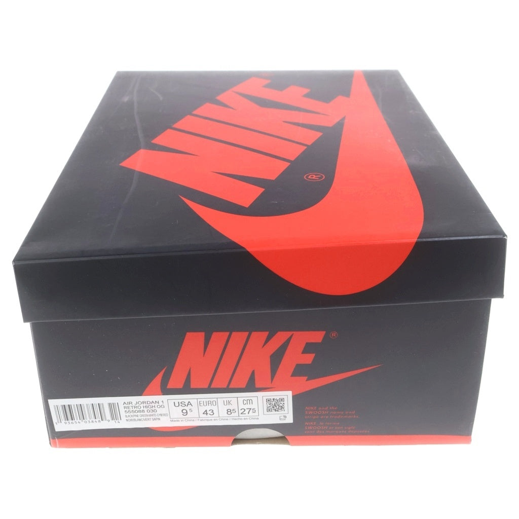 NIKE(ナイキ) Air Jordan 1 Retro High OG Black/Pine Green エアジョーダン1 レトロ ハイカットスニーカー OG ブラック/パイングリーン US9.5/27.5cm 555088-030