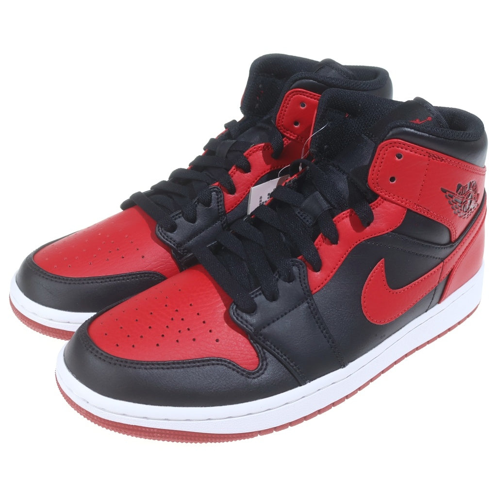 NIKE(ナイキ) AIR JORDAN 1 MID BRED 554724-074 エア ジョーダン 1 ブレッド ミッドカットスニーカー ブラック/レッド US9/27cm