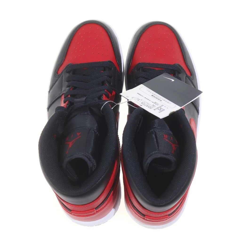 NIKE(ナイキ) AIR JORDAN 1 MID BRED 554724-074 エア ジョーダン 1 ブレッド ミッドカットスニーカー ブラック/レッド US9/27cm