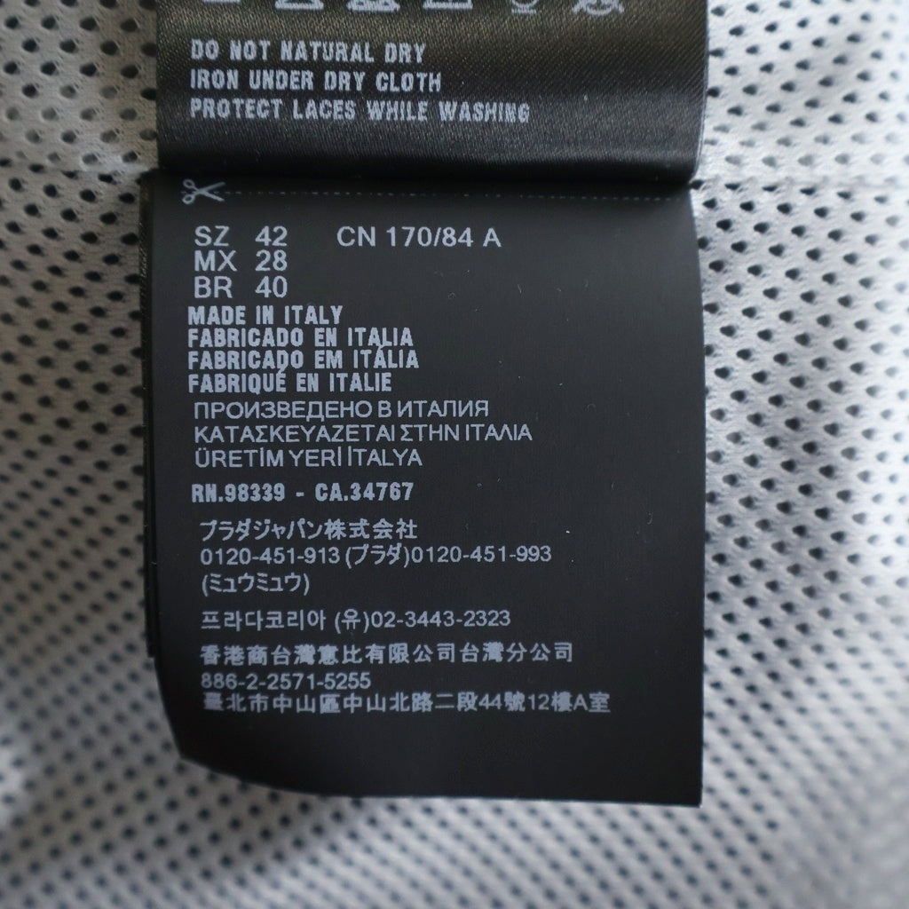 miumiu(ミュウミュウ) 25SS ナイロン シルク コットン テクニカル ジップアップ ナイロンジャケット グレー ML1234