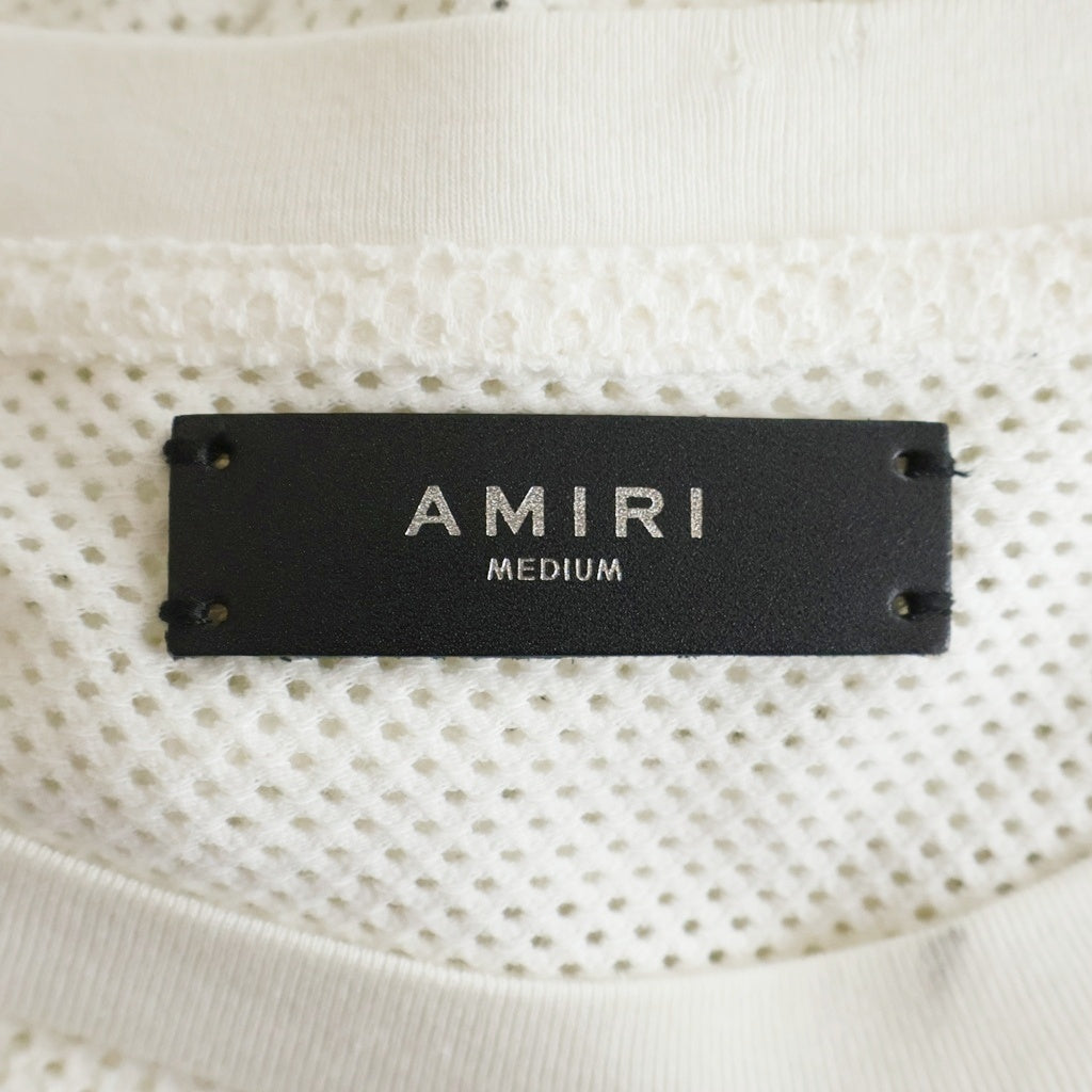 AMIRI(アミリ) Panther Print Mesh パンサープリント メッシュ半袖Tシャツ ホワイト MTSST-CPM