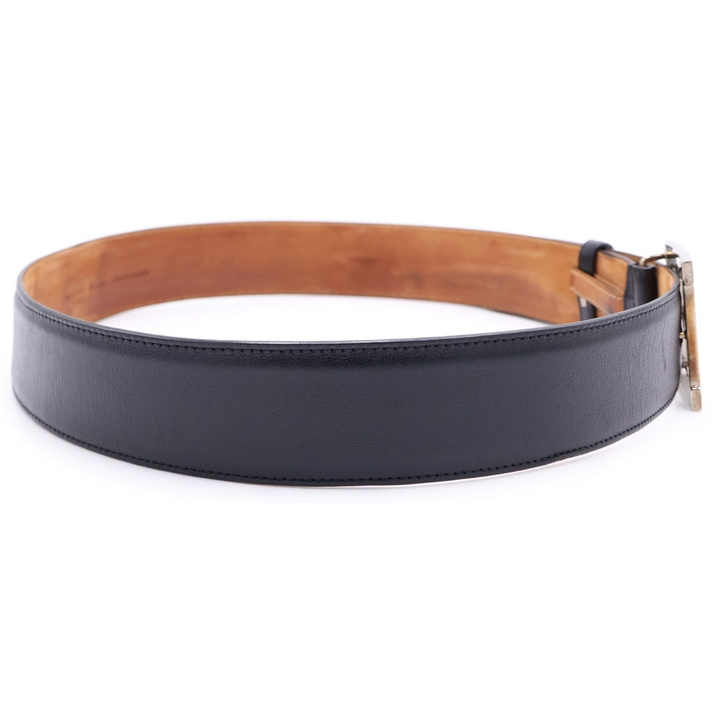 FENDI(フェンディ) FF ビッグロゴ バックル レザーベルト ブラック 7C0250