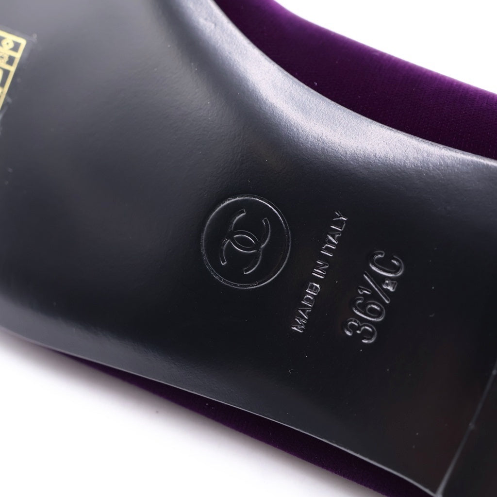 CHANEL(シャネル) ココマークトゥ バレリーナ パンプス パープル レディース