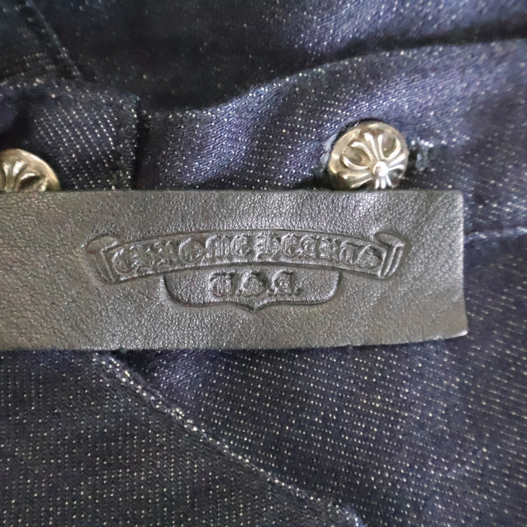 CHROME HEARTS(クロムハーツ) MAHAL KITA マハルキタ セメタリークロスパッチ クロスボタン オーバーサイズ デニム 長袖シャツ インディゴ