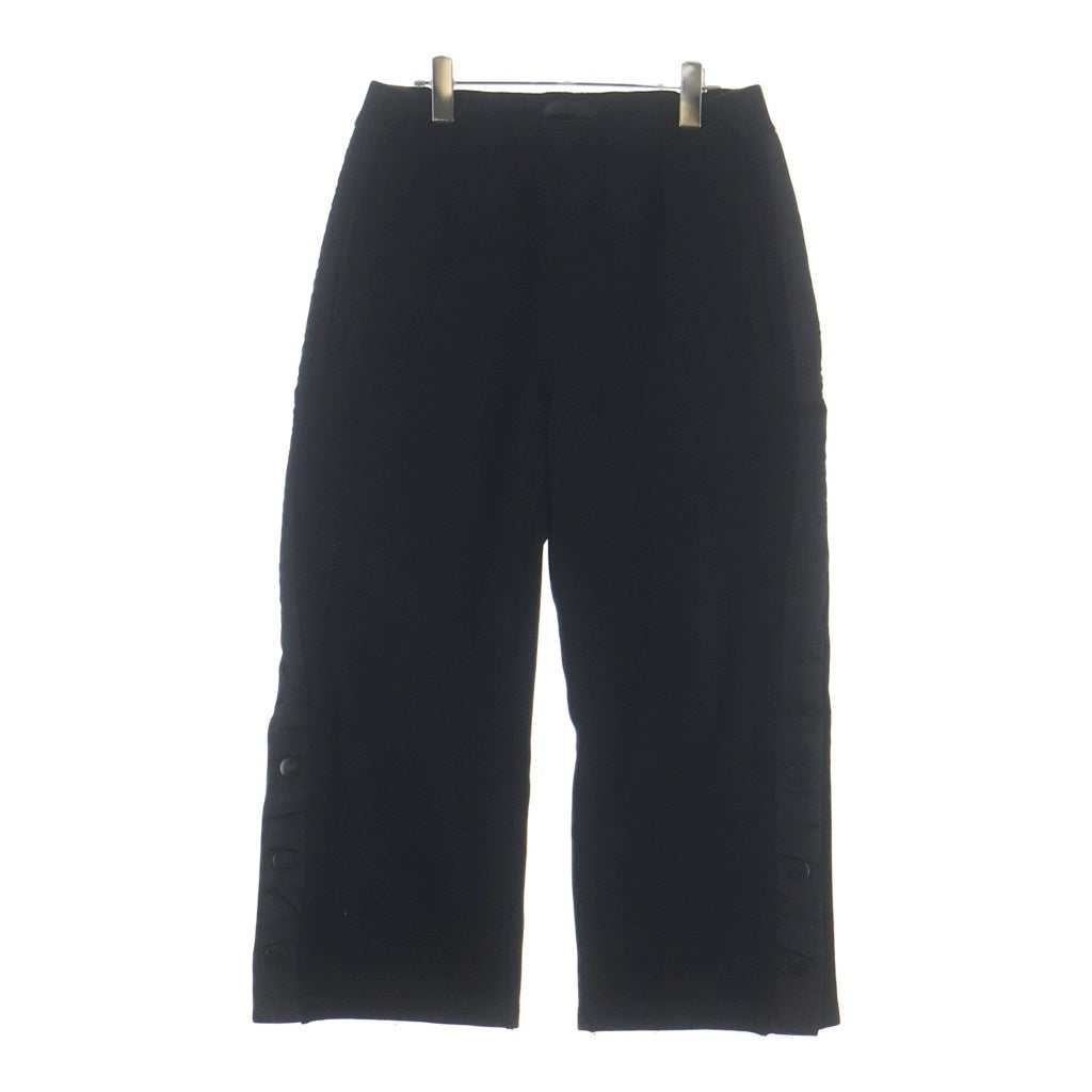 PRADA(プラダ) 22AW トライアングルロゴプレート サイドナイロン テクニカル コットンスウェット ロング パンツ ブラック UJP198
