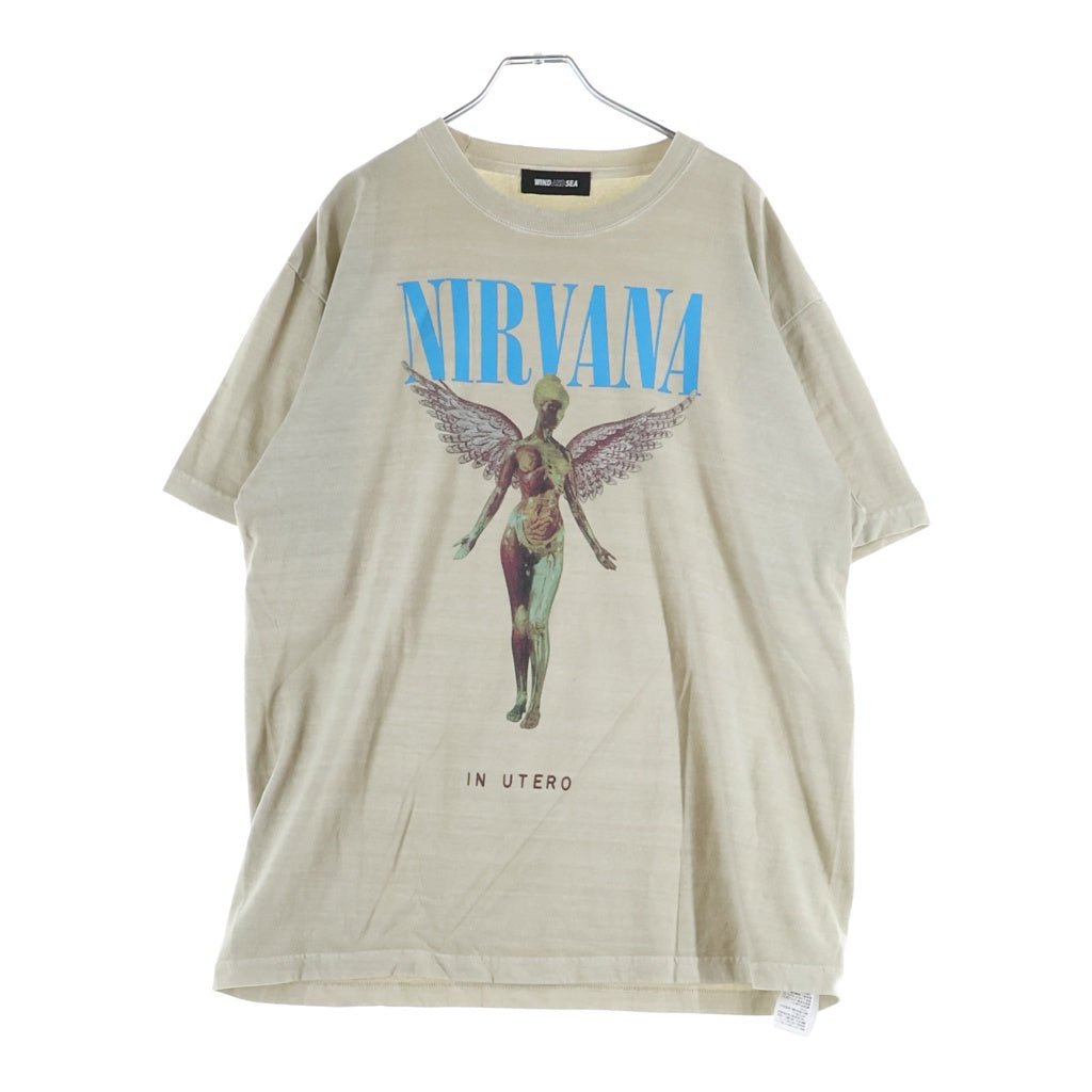 WIND AND SEA(ウィンダンシー) NIRVANA IN UTERO ニルヴァーナ 半袖Tシャツ ベージュ WDS-O-NVN-25-Q4-03