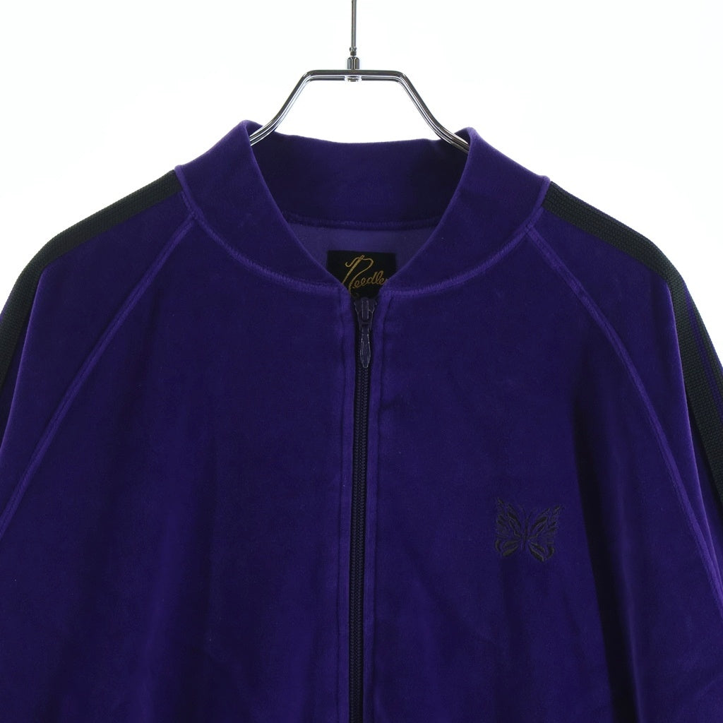 Needles(ニードルス) Rib Collar Track Jacket - C/PE Velour ジップアップ ベロア トラックジャケット パープル NS251