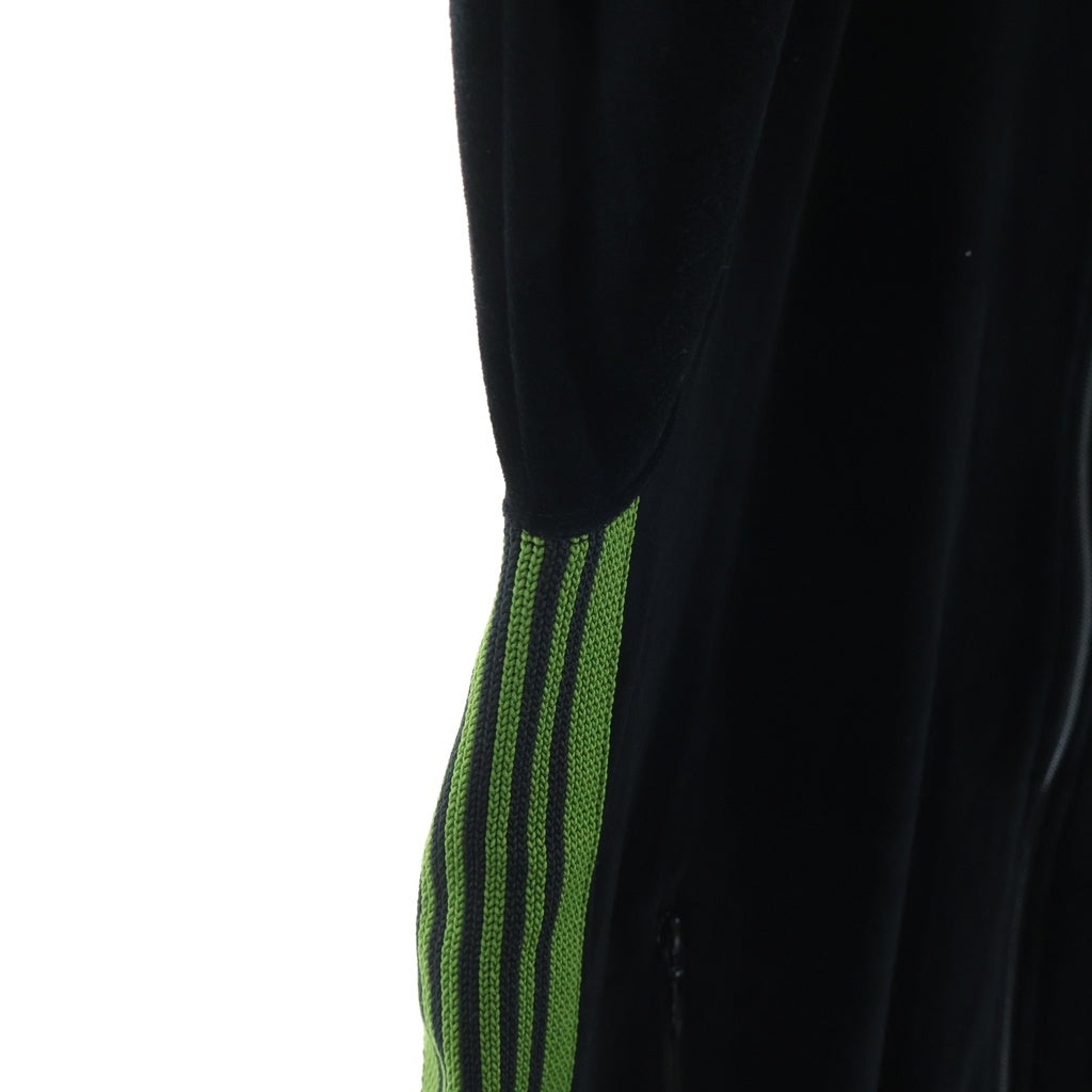 Needles(ニードルス) Rib Collar Track Jacket - C/PE Velour ジップアップ ベロア トラックジャケット ブラック RW323