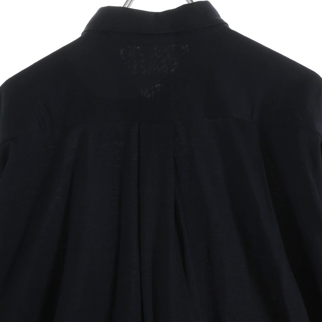 INTERIM(インテリム) 25SS EXTRA FINE MERINO WOOL JERSEY L/S REGULAR COLLAR SHIRT エクストラファイン メリノウール 長袖シャツ ブラック IT25S197