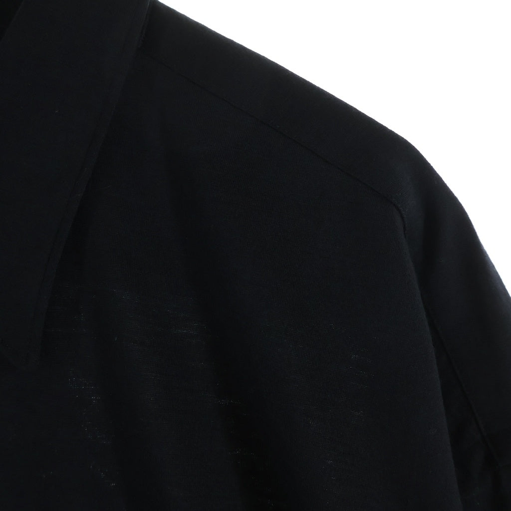INTERIM(インテリム) 25SS EXTRA FINE MERINO WOOL JERSEY L/S REGULAR COLLAR SHIRT エクストラファイン メリノウール 長袖シャツ ブラック IT25S197