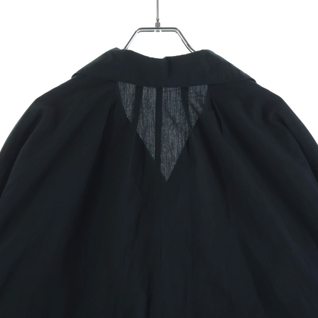 SARTO(サルト) 25SS コットン サイドライン刺繍 オープンカラー長袖シャツ ブラック 251-14-001