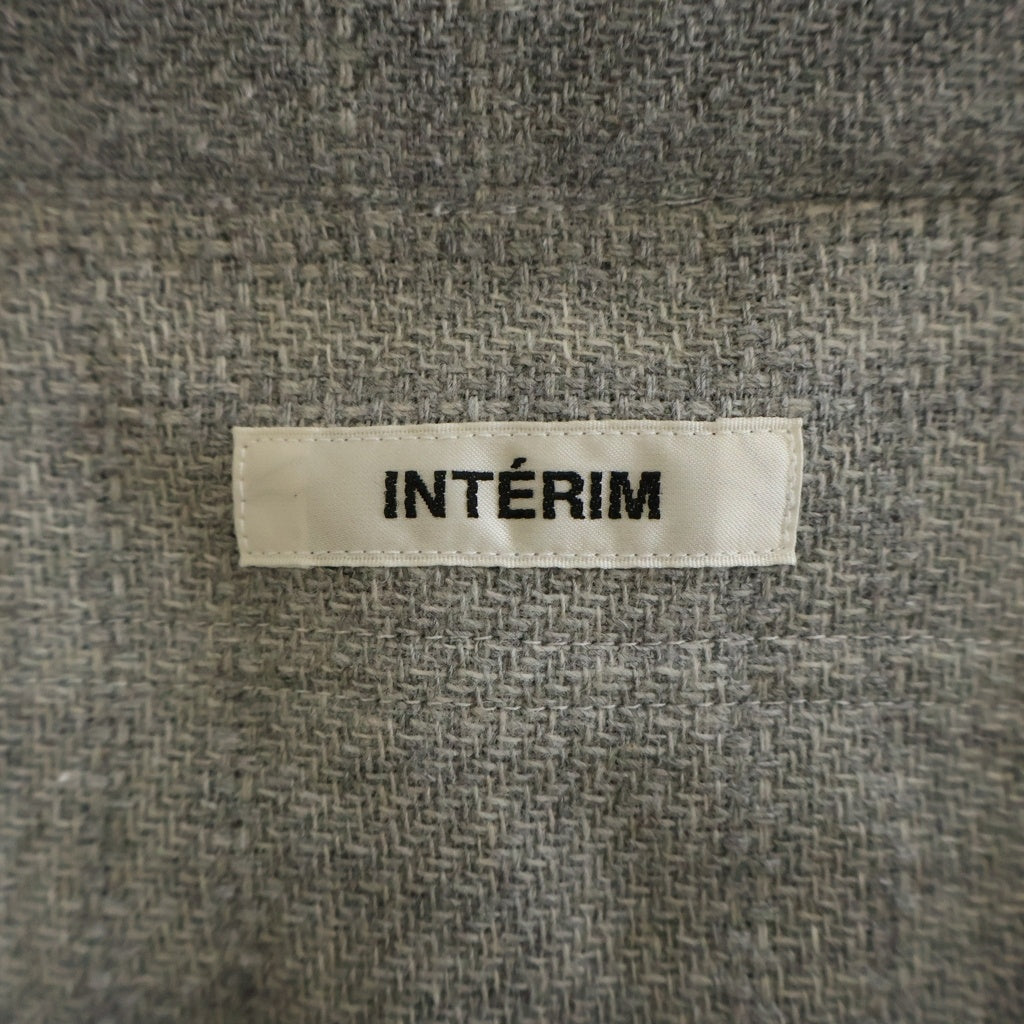 INTERIM(インテリム) 25AW COTTON VIRGIN WOOL CASHMERE DEADSTOCK HYPER BIG MILITARY WORK SHIRTS コットン ウール カシミヤ ミリタリー ワーク長袖シャツ グレー IT25A179