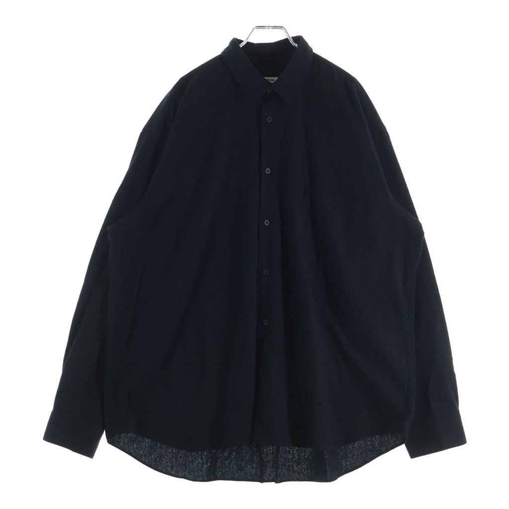 INTERIM(インテリム) 25AW SILK NOIL L/S REGULAR COLLAR SHIRT シルクノイル ロングスリーブ 長袖シャツ ブラック