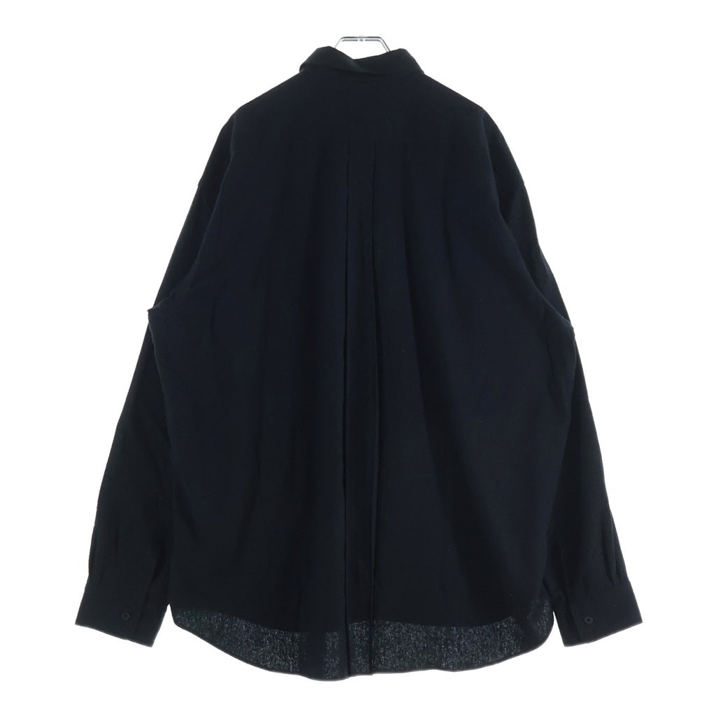 INTERIM(インテリム) 25AW SILK NOIL L/S REGULAR COLLAR SHIRT シルクノイル ロングスリーブ 長袖シャツ ブラック