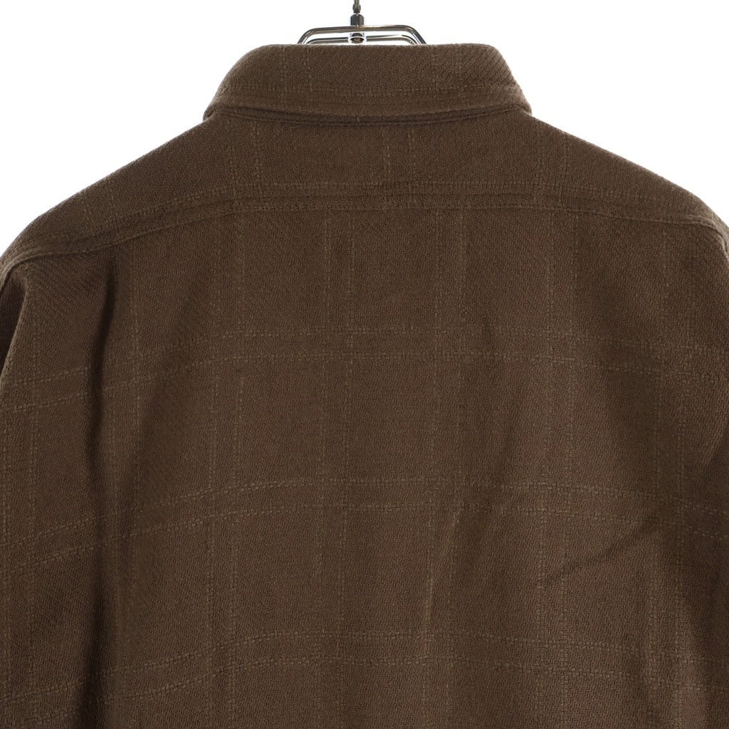 INTERIM(インテリム) 25AW COTTON VIRGIN WOOL CASHMERE DEADSTOCK HYPER BIG MILITARY WORK SHIRTS コットン ウール カシミヤ ミリタリー ワーク長袖シャツ ブラウン IT25A179