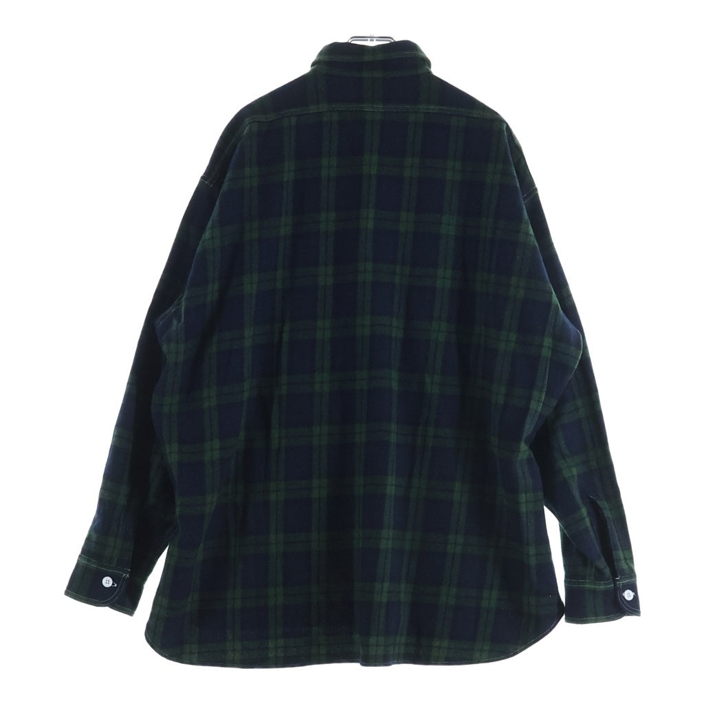 INTERIM(インテリム) 25AW HYPER BIG TARTAN WOOL DRAPE DEADSTOCK MILITARY WORK SHIRTS アンドフェブ別注 ウールドレープ デッドストック ミリタリー 長袖ワークシャツ IT25A179AP