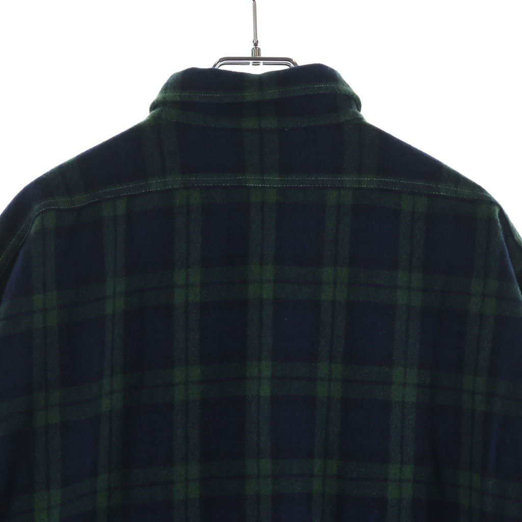 INTERIM(インテリム) 25AW HYPER BIG TARTAN WOOL DRAPE DEADSTOCK MILITARY WORK SHIRTS アンドフェブ別注 ウールドレープ デッドストック ミリタリー 長袖ワークシャツ IT25A179AP