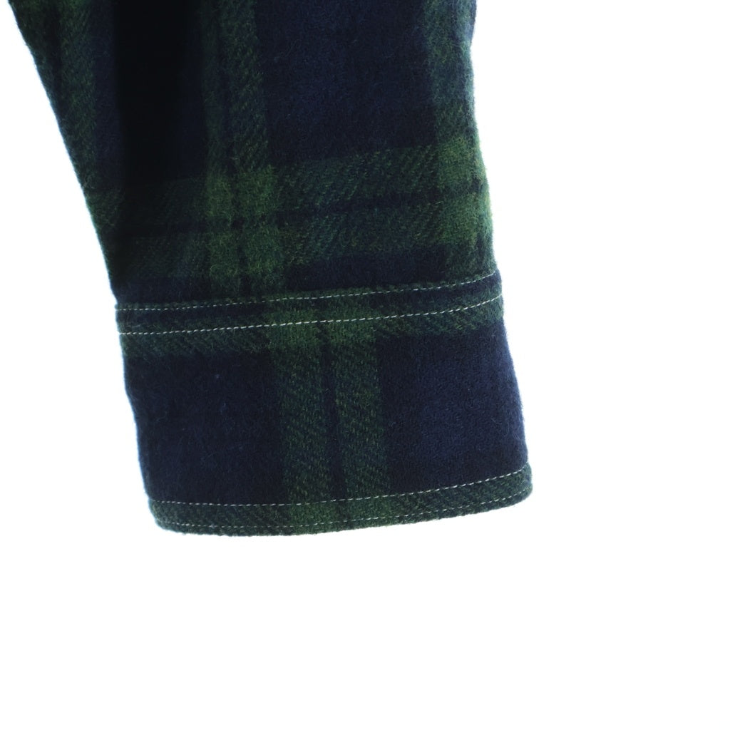 INTERIM(インテリム) 25AW HYPER BIG TARTAN WOOL DRAPE DEADSTOCK MILITARY WORK SHIRTS アンドフェブ別注 ウールドレープ デッドストック ミリタリー 長袖ワークシャツ IT25A179AP