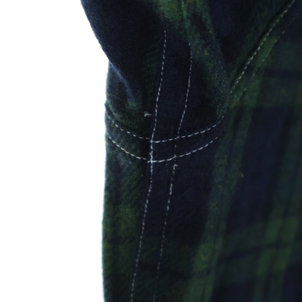 INTERIM(インテリム) 25AW HYPER BIG TARTAN WOOL DRAPE DEADSTOCK MILITARY WORK SHIRTS アンドフェブ別注 ウールドレープ デッドストック ミリタリー 長袖ワークシャツ IT25A179AP