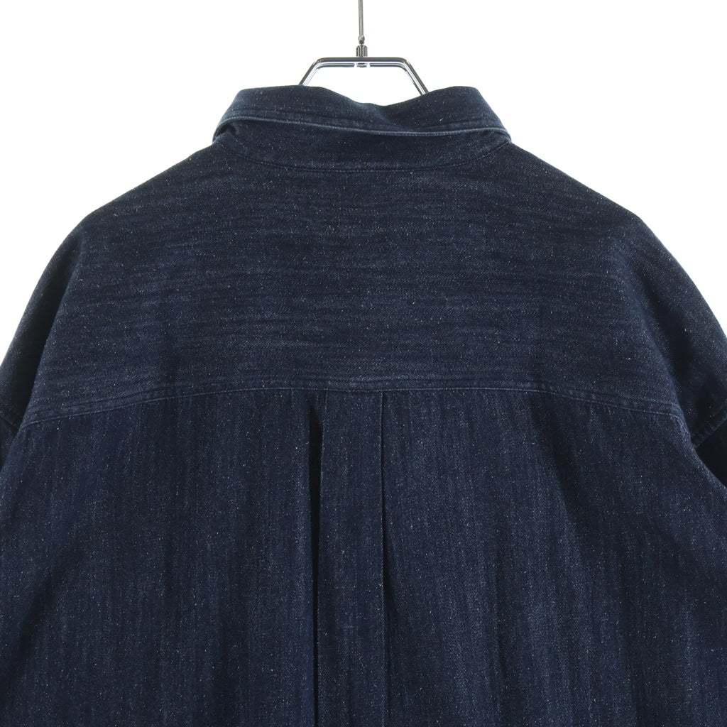 INTERIM(インテリム) 25AW 7oz SILK DENIM 90s FIT BUTTON DOWN SHIRT 90sフィット ボタンダウン シルク デニム長袖シャツ インディゴ IT25A197
