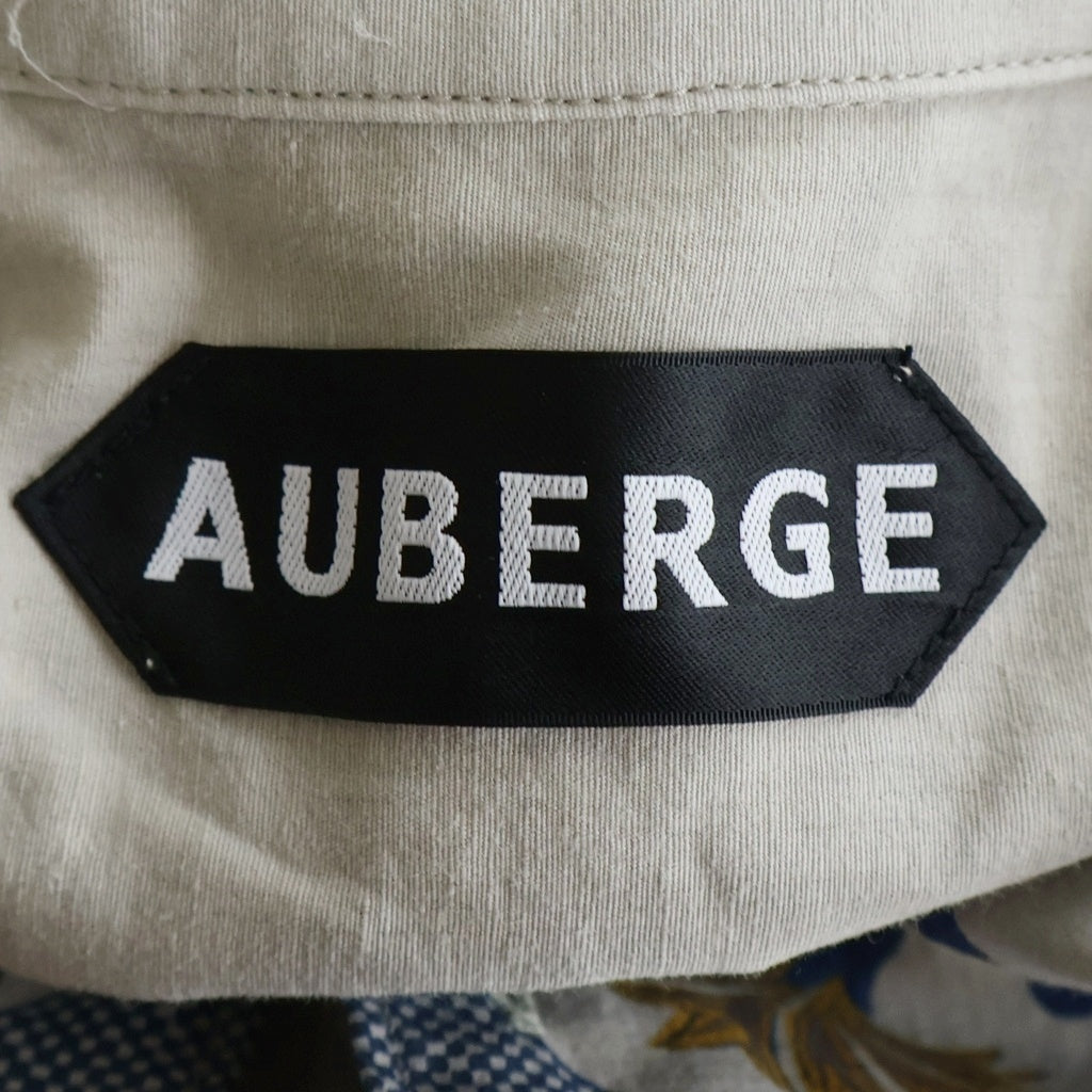 AUBERGE(オーベルジュ) 26SS Kevin コットン ヘンプ ボタニカル柄 長袖シャツ グレー AU26S23