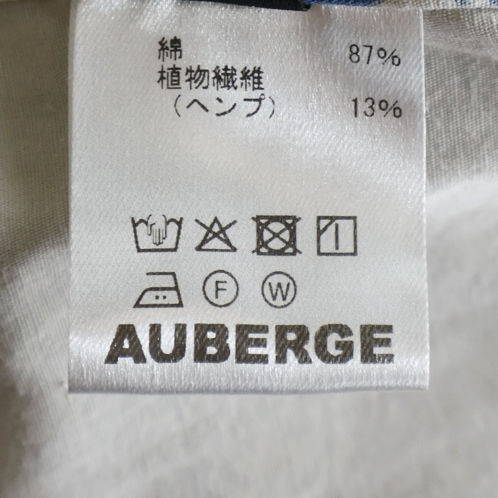 AUBERGE(オーベルジュ) 26SS Kevin コットン ヘンプ ボタニカル柄 長袖シャツ グレー AU26S23